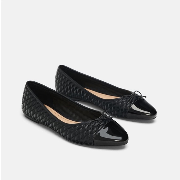 ZARA black quilted flats size 6 1/2 NWT - Picture 4 of 5
